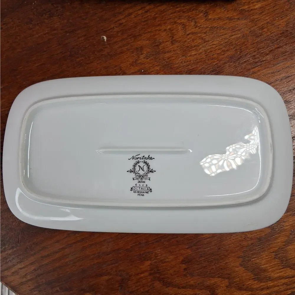 Noritake Octavia Pattern Butter Dish with Lid Vintage Floral Porcelain Floral